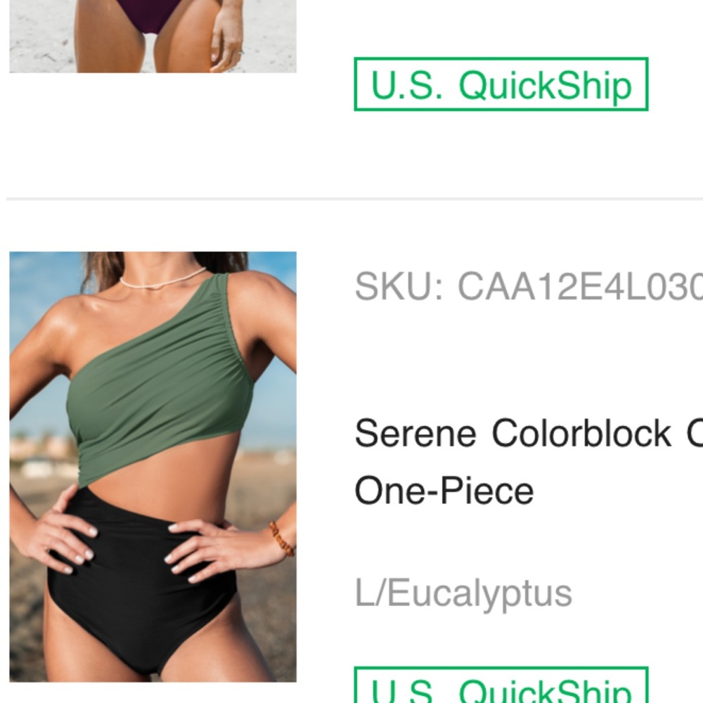 Cupshe bathing suit-L